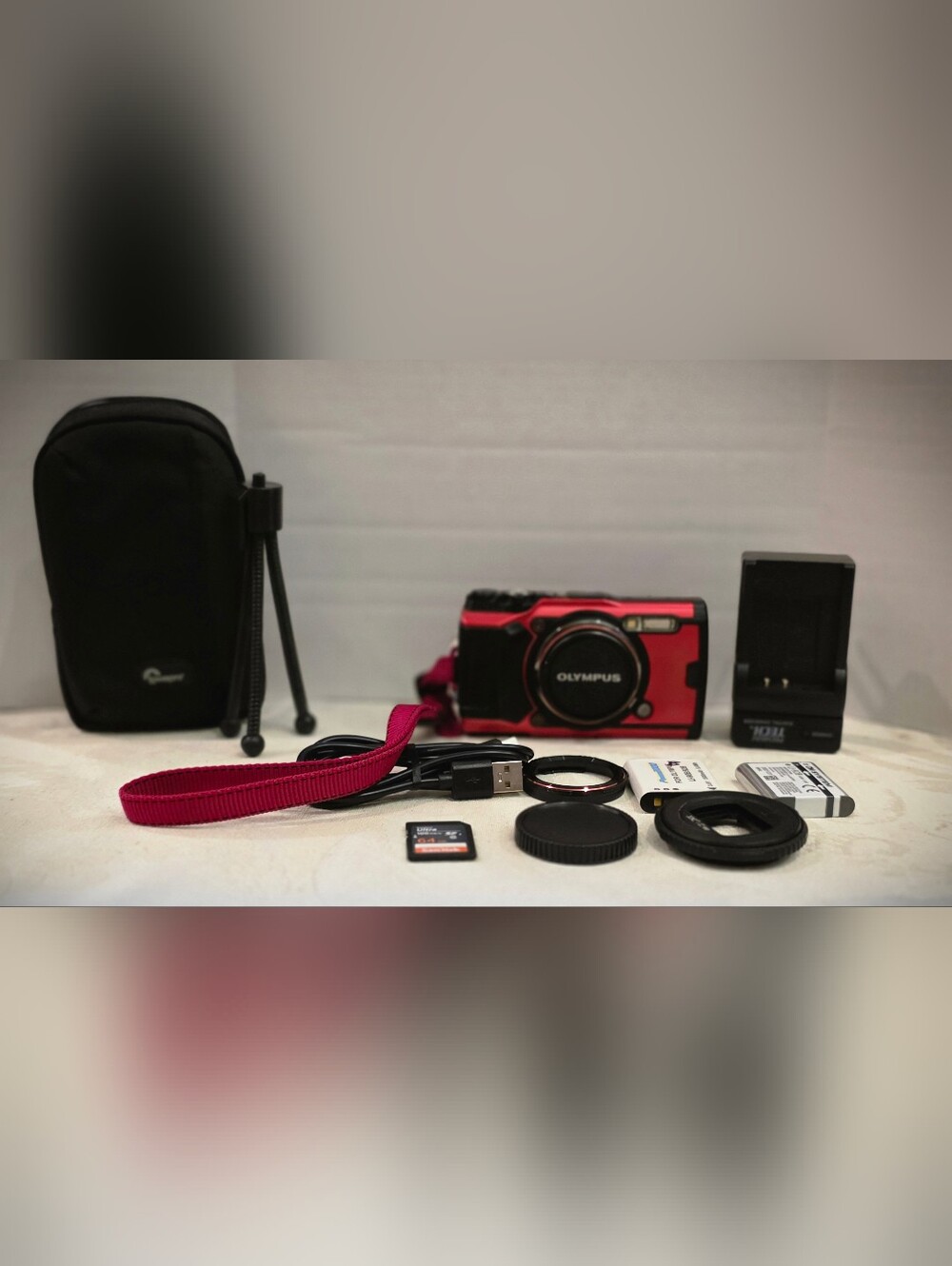 Olympus Tough TG-6 Red Compact Waterproof Digital Camera 12 MP/ 4K Video